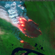 A wildfire burning near the Lena River in Siberia.